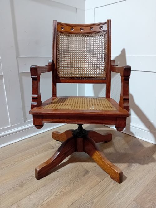 RARE ANTIQUE AMERICAN HALE KILBURN OF PHILADELPHIA VICTORIAN OAK SWIVEL CHAIR C187090 - ADDITIONAL PHOTO 7