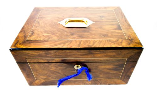 Figured Walnut Work Box C.1880