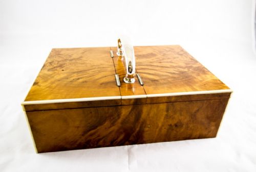 fig 1. Asprey Satinwood and Silver Cigar Box c.1890