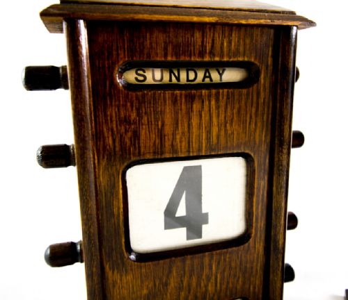 Dark Oak Calender C.1900