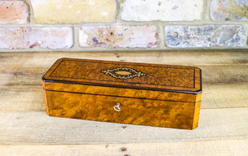 Amboyna French Victorian Glove Box C.1880