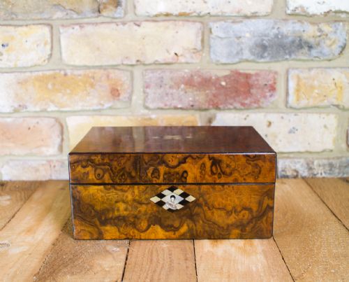 Burr Walnut Sewing Box C.1880