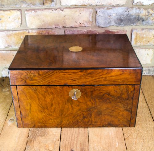Large Burr Walnut Work Box C.1870