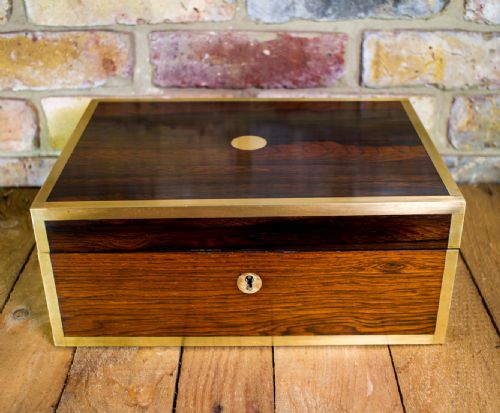 Rosewood & Silver Gent's Vanity Box C.1820