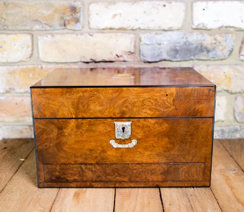 Burr Walnut Vanity Box C.1870