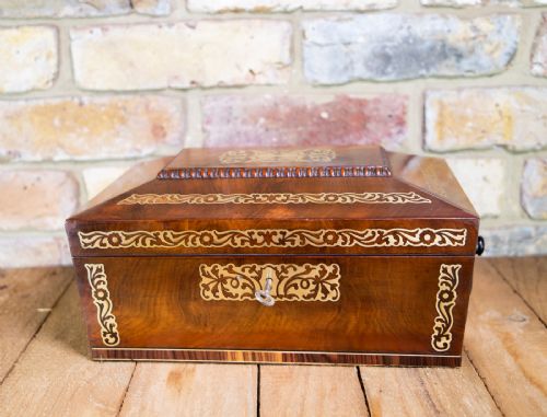 Mahogany Brass Inlay Table Box C.1820