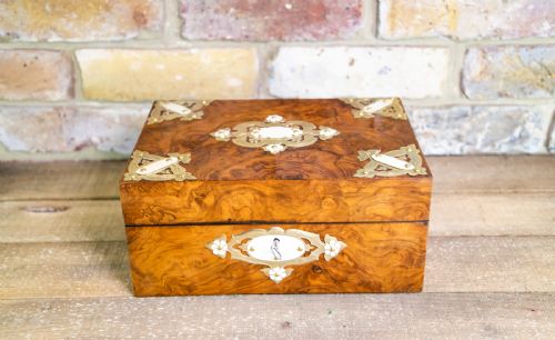 Burr Walnut Table Box C.1880