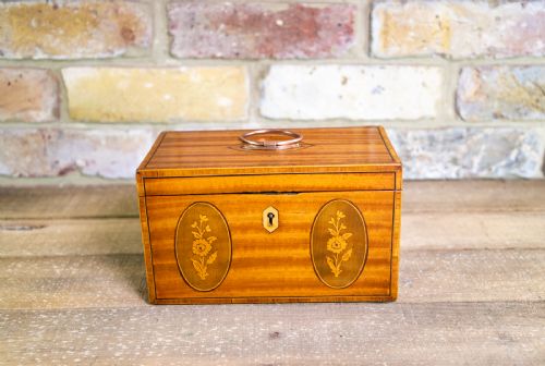 Twin Satinwood Tea Caddy C.1820