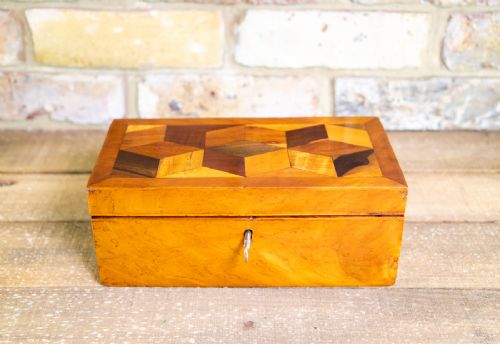 Cube Inlaid Table Box C.1870
