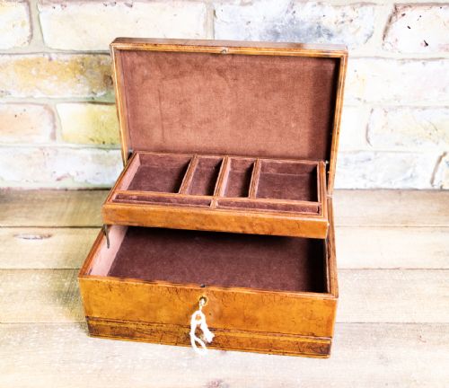 Brown Leather Jewellery Box C.1940