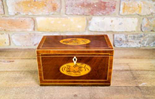 Mahogany Triple Lid Tea Caddy C.1790