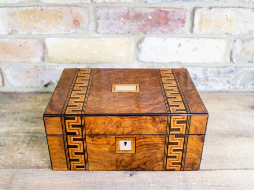 Burr Walnut Sewing Box C.1880