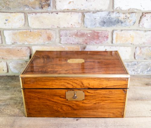 Figured Walnut Brass Bound Writing Slope C.1890