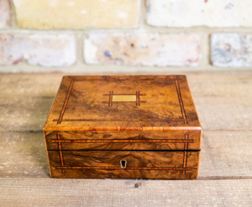 Small Burr Walnut Ladies Box C.1880