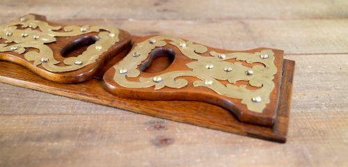 Walnut & Brass Book Slide 1880
