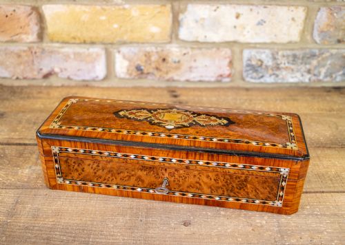 Amboyna Dropped Front Glove Box 1890