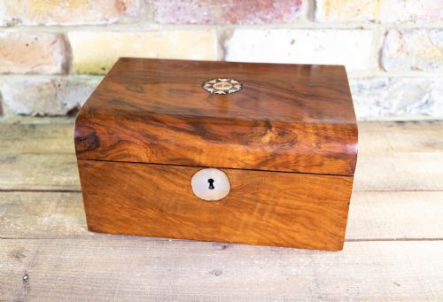 Figured Walnut Sewing Box 1880