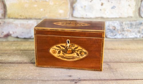Mahogany Georgian Twin Lid Tea Caddy 1800