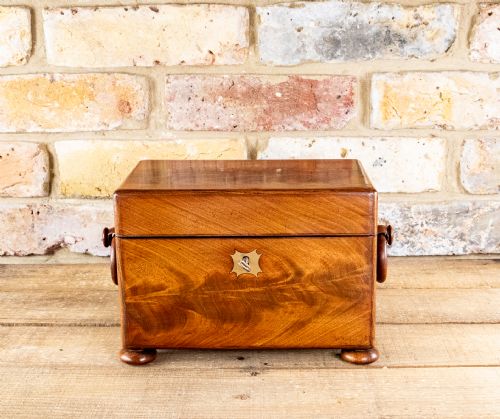 Flamed Mahogany Twin Tea Caddy 1830