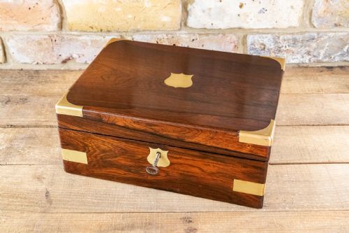 Rosewood Writing Slope Brass Bound 1840