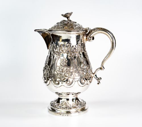 Antique Anglo Indian Silver Military Coffee Pot Hamiltons of Calcutta 1862