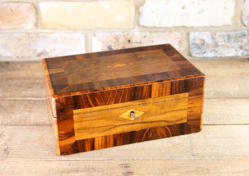 Burr Walnut & Rosewood Table Box 1890