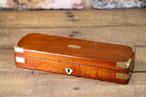 Mahogany Brass Bound Desk Box 1890