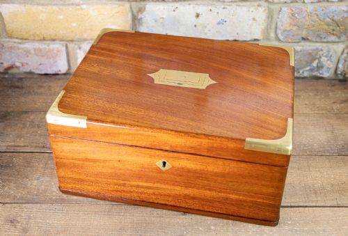 Solid Mahogany Campaign Jewellery Box 1840