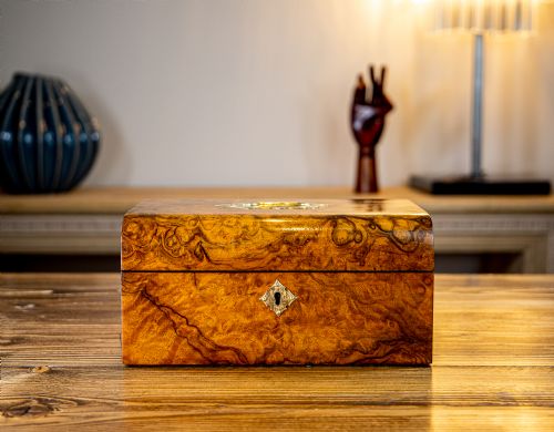 Burr Walnut Domed Top Jewellery Box 1890