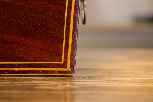 TWIN MAHOGANY GEORGIAN TEA CADDY - ADDITIONAL PHOTO 5