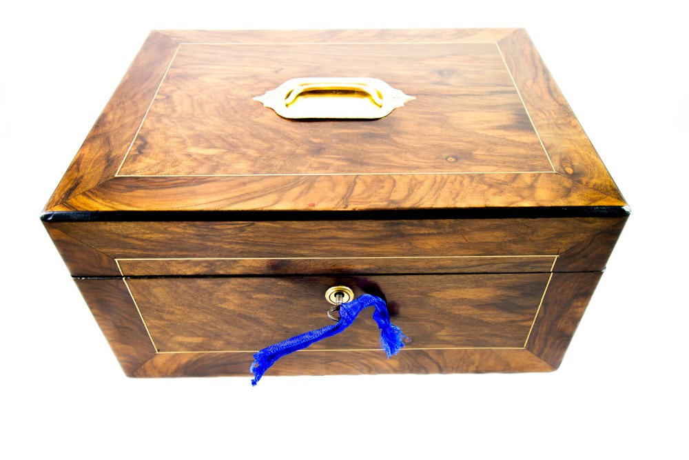 Figured Walnut Work Box c.1880