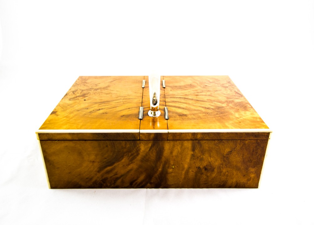 Asprey Satinwood and Silver Cigar Box c.1890