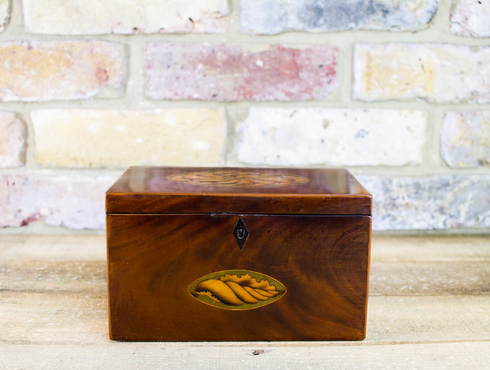 Sheraton Mahogany Twin Tea Caddy c.1790