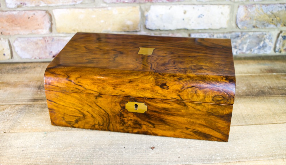 Figured Walnut Victorian Writing Slope c.1870