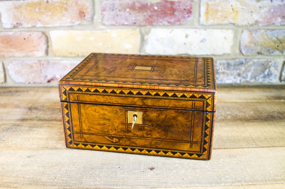 Burr Walnut Table Box c.1870