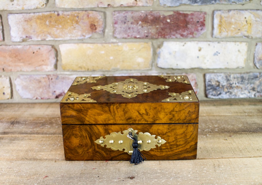 Burr Walnut Jewellery Box c.1880