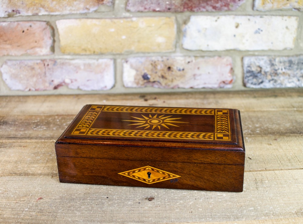 Mahogany Inlaid Jewellery Box c.1900