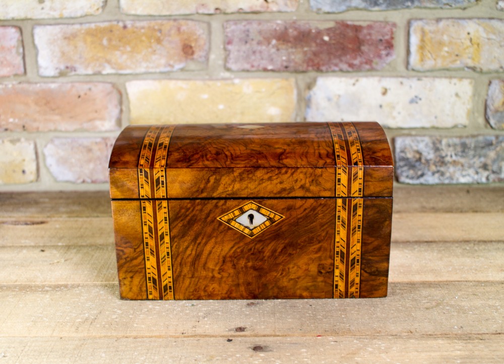 Dome Top Tunbridge Ware Tea Caddy c.1880