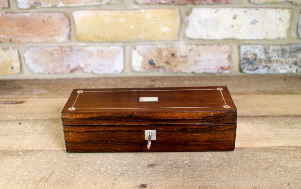 Rosewood and Mother of Pearl Table Box