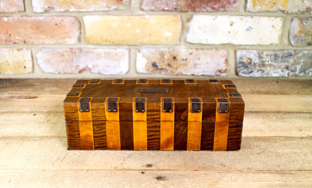 Mahogany & Satinwood Steel Overlay c.1870