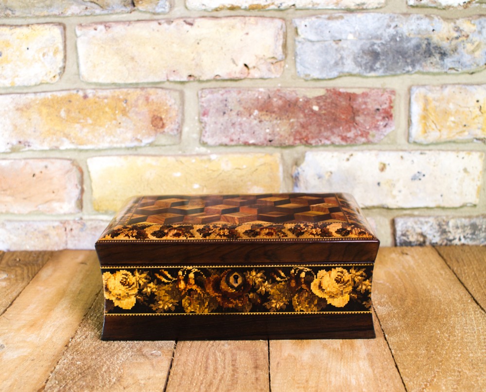 Collectors Tunbridge Ware Jewellery Box c.1860