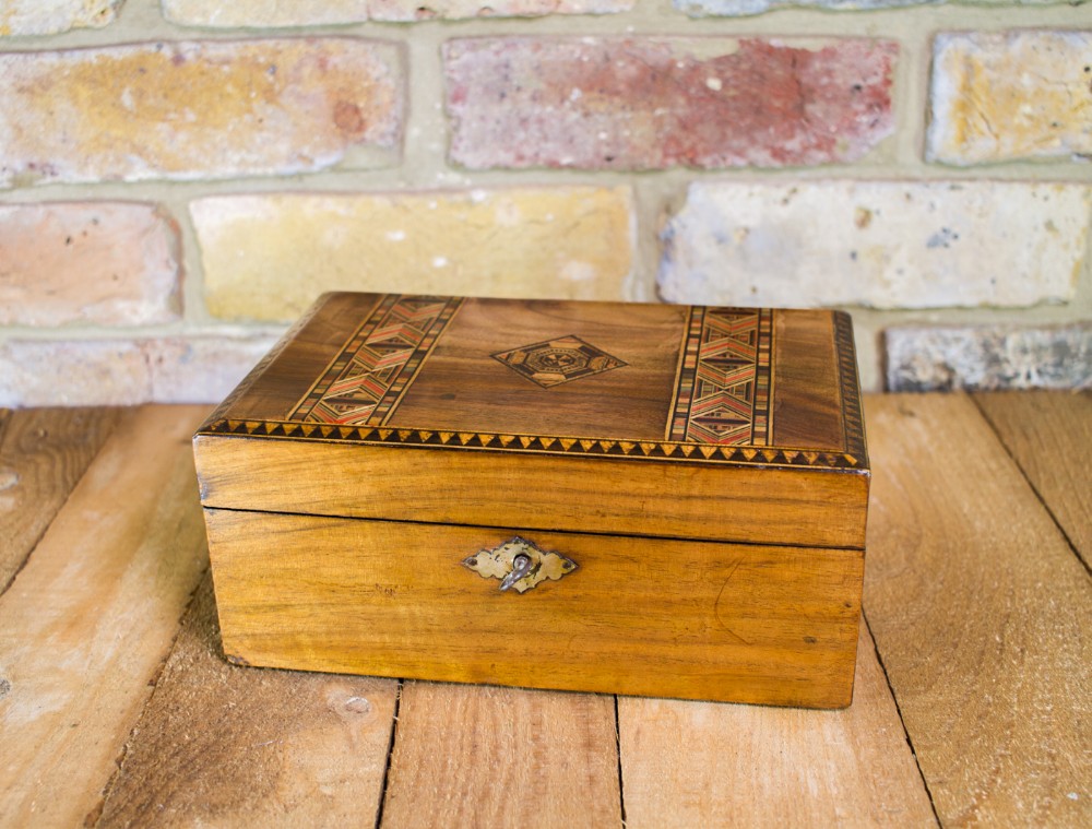 Figured Walut Tunbridge Ware Box c.1900