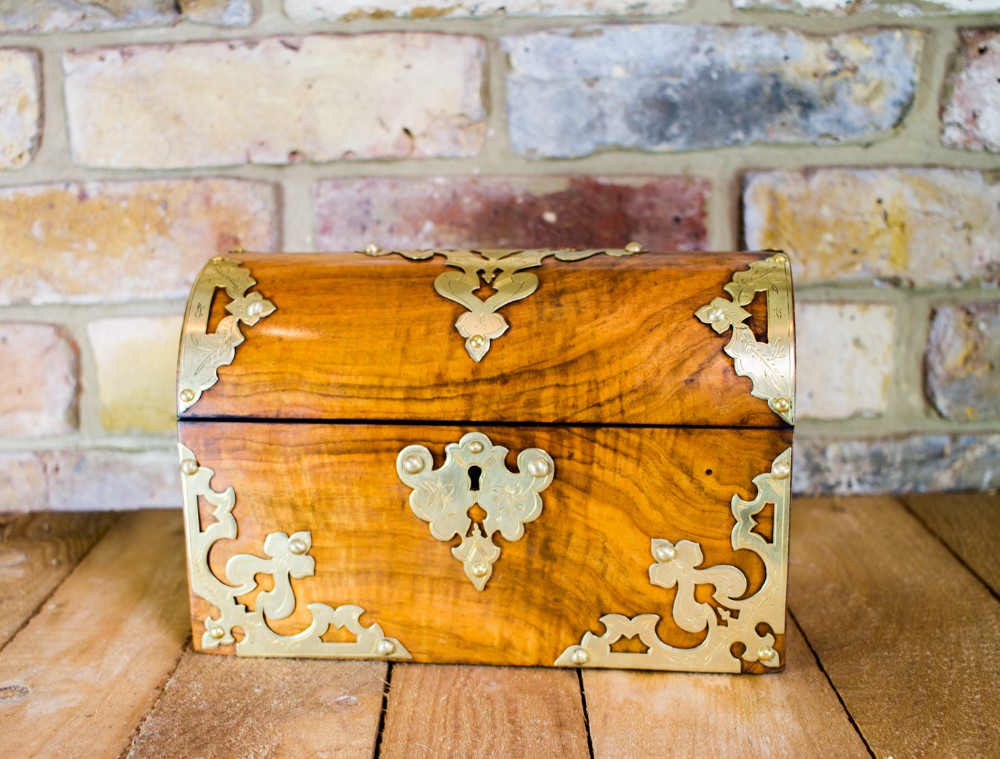 Figured Walnut Desk Box c.1870