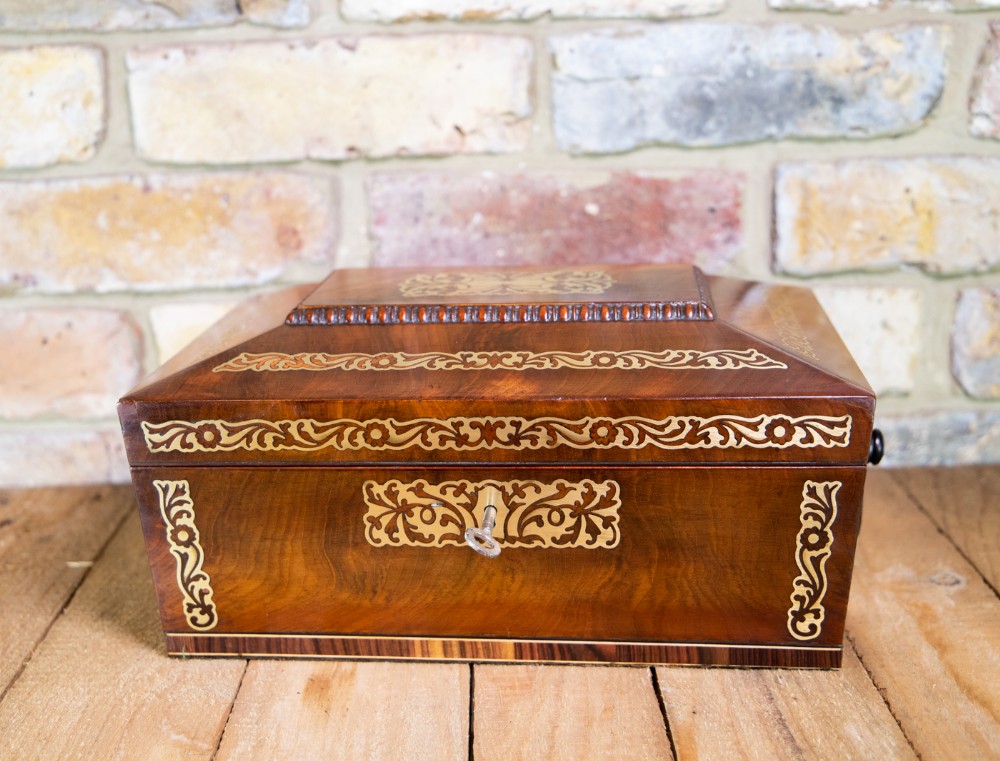 Mahogany Brass Inlay Table Box c.1820