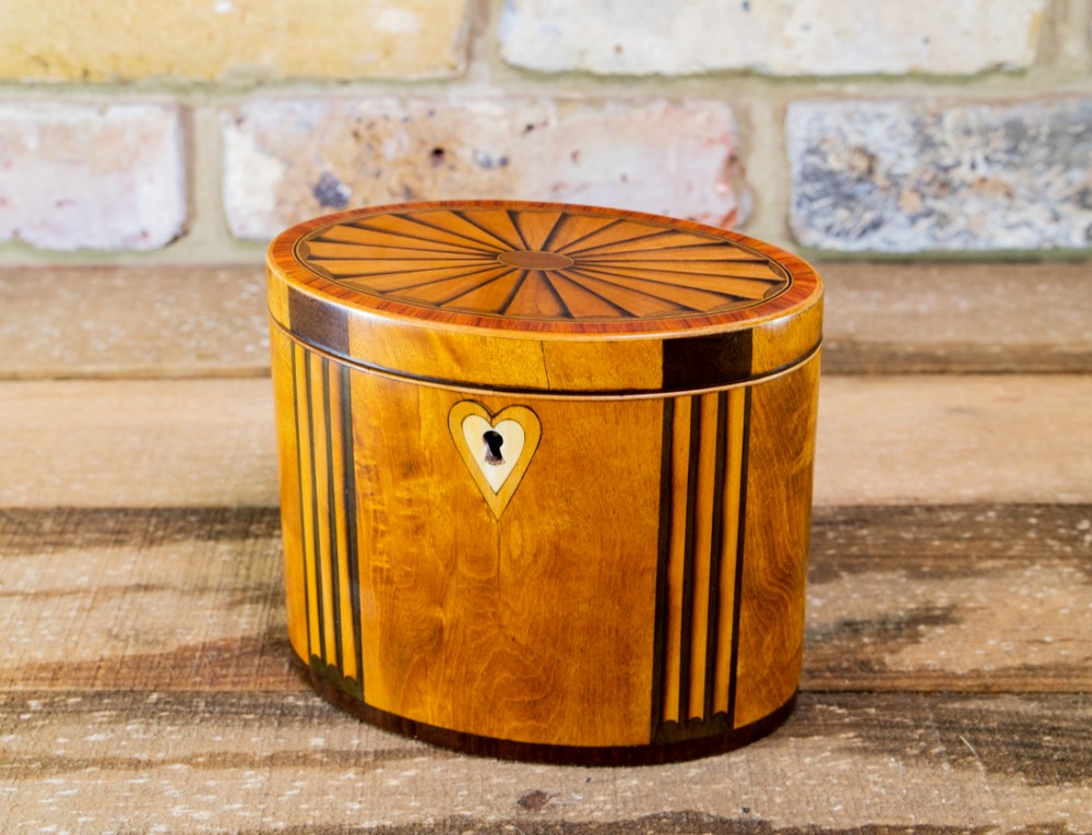 Rare Oval Single Tea Caddy c.1790