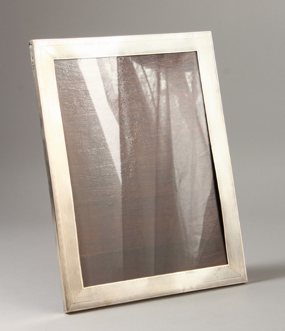 Engine Turned Large Silver Frame  
