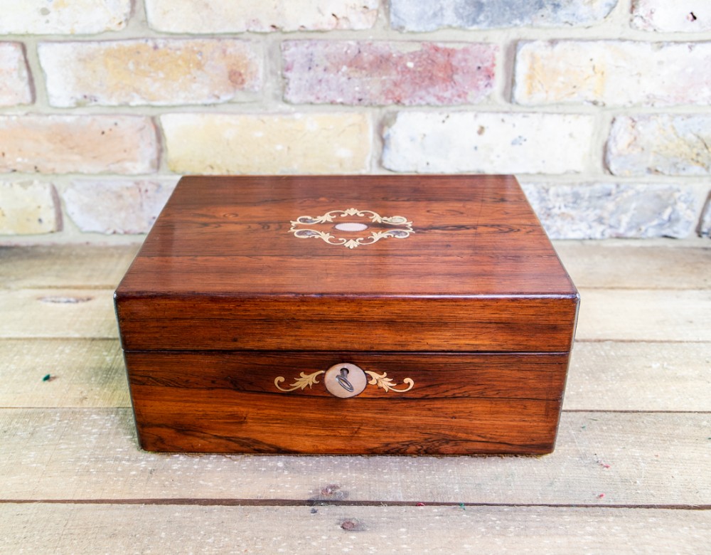 Decorative Rosewood Table Box c.1850