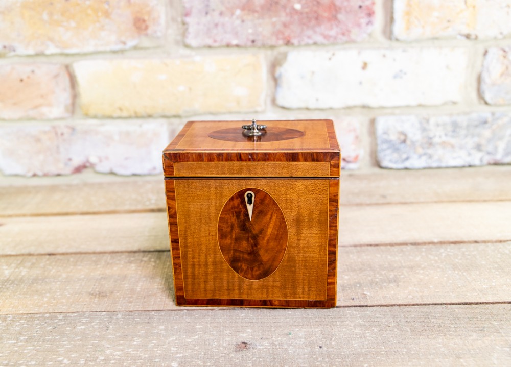Rare Georgian Satinwood Tea Caddy