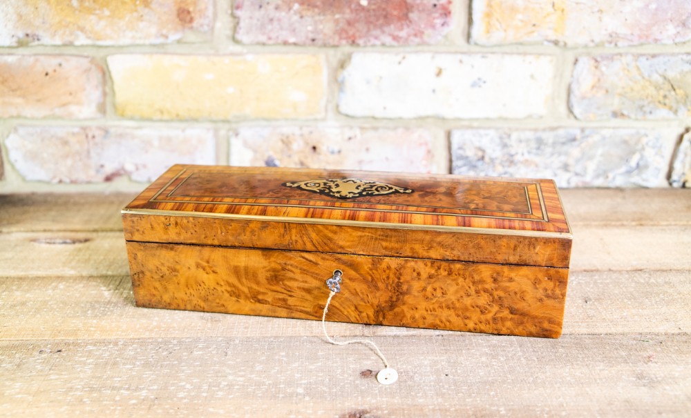 Amboyna Jewellery Box c.1890