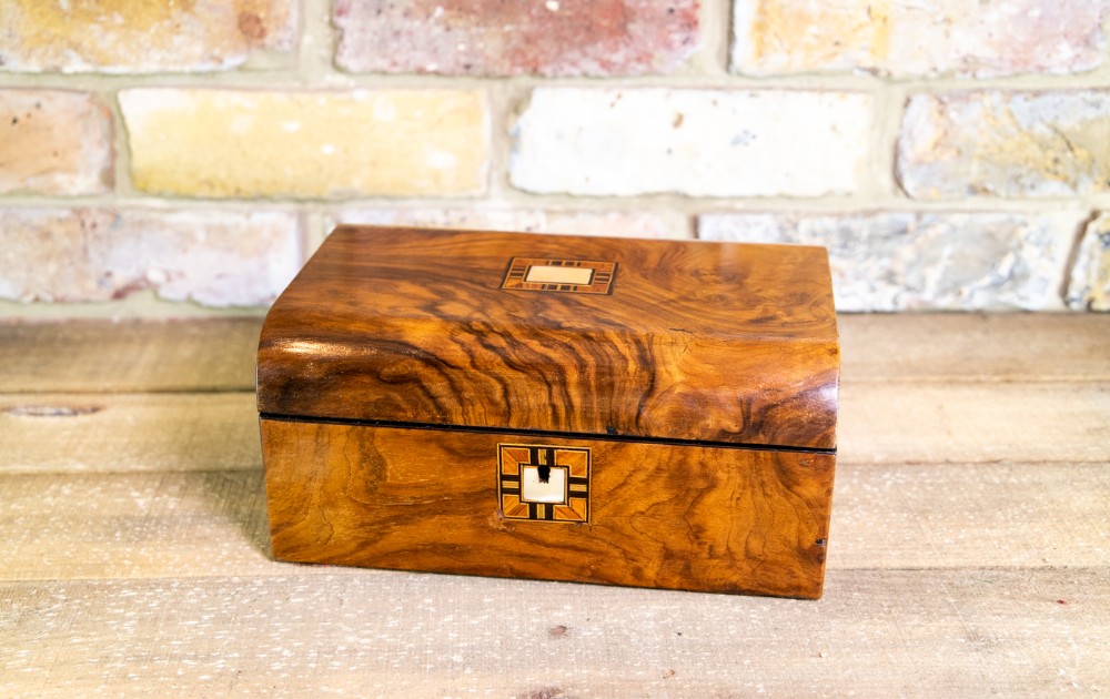 Figured Walnut Sewing Box c.1880